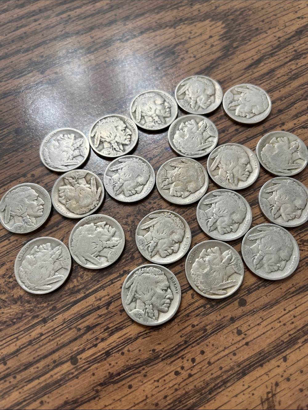 20 Buffalo nickels no dates